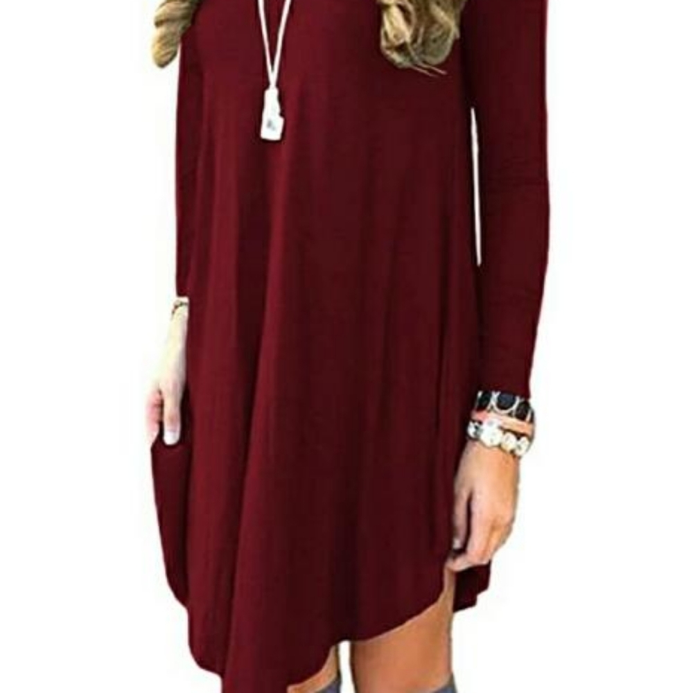 Dearcase Long Sleeve Red Dress